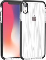 Glanzend glas poeder rimpelingen patroon TPU beschermhoes voor iPhone XR (natuurlijk zwart)