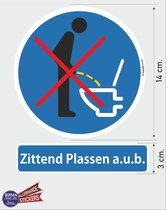 Zittend plassen toilet / sanitair sticker set