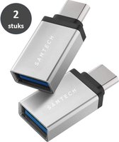 SAMTECH USB 3.0 (Type A) naar USB C Adapter  - OTG Converter - Geschikt voor Apple MacBook Pro/Air, Samsung, Dell, Chromebook, Windows en meer - 2-stuks Zilver