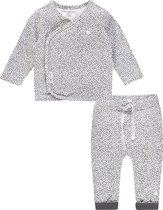 Noppies Unisex Set(2delig) Shirt en Broekje Wit Grijs - Maat 68