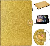 Voor Amazon Kindle Youth Edition Love Buckle Glitter horizontale flip lederen tas met houder en kaartsleuven (goud)