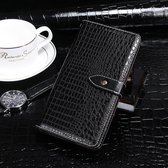 Voor lg k40s idewei krokodil textuur horizontale flip lederen tas met houder en kaartsleuven en portemonnee (zwart)