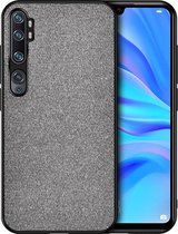 Voor Xiaomi Mi CC9 Pro schokbestendige doektextuur PC + TPU beschermhoes (grijs)