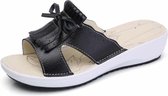 Fashion Casual lichtgewicht kwast pantoffels sandalen voor dames (kleur: zwart maat: 36)