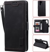 Voor Huawei P30 Pro Retro Splicing Horizontale Flip Leather Case met kaartsleuven & houder & portemonnee (zwart)