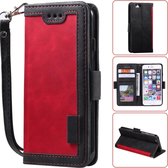 Voor iPhone SE 2020/8/7 Retro Splicing Horizontale Flip Leather Case met kaartsleuven & houder & portemonnee (rood)