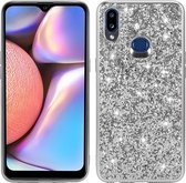 Voor Galaxy A10S Glittery poeder schokbestendig TPU-hoesje (zilver)