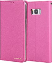 Voor Galaxy S8 + CMai2 zijde textuur horizontale flip lederen tas met houder & kaartsleuven & fotolijst & portemonnee (rose rood)