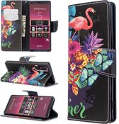 Voor Sony Xperia 5 / XZ5 Gekleurd Tekeningpatroon Horizontaal Flip Leren Case met Houder & Kaartsleuven & Portemonnee (Flamingo)