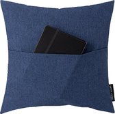 Lucy’s Living Luxe sierkussen ELONA - blauw - 45 x 45 cm - katoen - kussen - kussens - fluweel - wonen - interieur