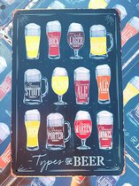 Beer | Types of beer | 20 x 30cm | metaal