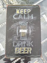 Keep kalm | Drink beer | 20 x 30cm | metaal