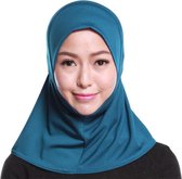 Cabantis Hijab Schouderlengte|Hoofddoek|Islamitisch|Muts|Blauw