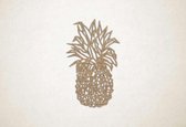 Wanddecoratie - Ananas - M - 87x53cm - Eiken - muurdecoratie - Line Art