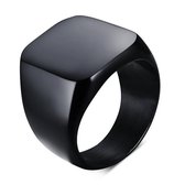 Zegelring Heren Zwart - 17-23mm - Ringen Mannen - Ring Heren - Valentijnsdag voor Mannen - Valentijn Cadeautje voor Hem - Valentijn Cadeautje Vrouw