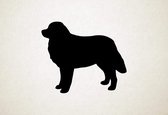 Silhouette hond - Bernese Mountain Dog - Berner Sennenhond - S - 45x53cm - Zwart - wanddecoratie
