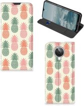 Smartphone Hoesje Nokia G10 | G20 Leuk Bookcase Ananas