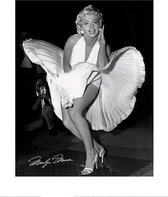 Poster - Marilyn Monroe Seven Year Itch - 50 X 40 Cm - Zwart
