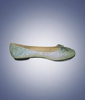 Dames ballerina glitter zilver