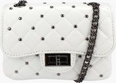 Fashionfanatics® Loreo Crossbodytas Wit Ruitjes - Draaisluiting - Dames