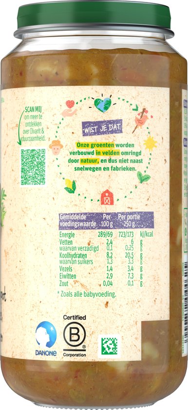 Olvarit Babymaaltijd 18+ Maanden - Stamppot Wortel Kalkoen - 6 x 250g - Olvarit