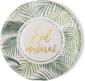 Ramadan decoratie: Eid mubarak borden Tropical (6 stuks)