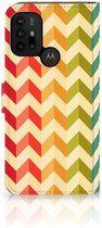Leuk Telefoonhoesje Motorola Moto G10 | G20 | G30 Smartphone Hoesje Zigzag Color