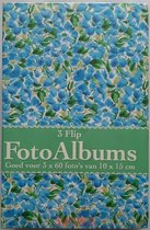 Fotoflip 3 albums bloem Blauw