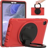 Schokbestendige siliconen + pc-beschermhoes met 360 graden rotatie opvouwbare handgreephouder en pensleuf voor Samsung Galaxy Tab A7 Lite T220 (rood)