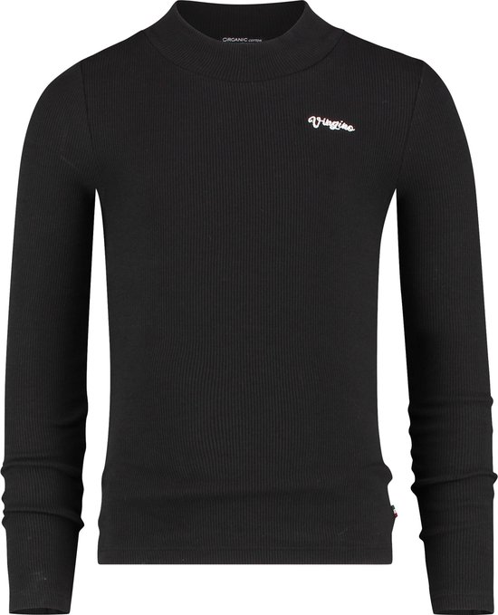 Vingino Basic Longsleeve Meisjes T-shirt - Deep Black - Maat 128