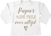 Shirt meisje-papa's kleine meisje voor altijd-wit-goud-Maat 56