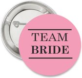 6X Button Team Bride roze met zwart - vrijgezellenfeest - button