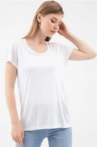 La Pèra Wit basic t-shirt Vrouwen Wit shirt Dames - Maat L