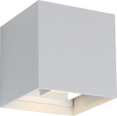 LED wandlamp Kansas Wit 2x3 Watt 3000K Dimbaar tweezijdig oplichtend Kubus IP65