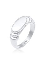 Elli Dames Ring Dames zegelring Gepolijst Ovaal Gegradueerd in 925 Sterling Zilver