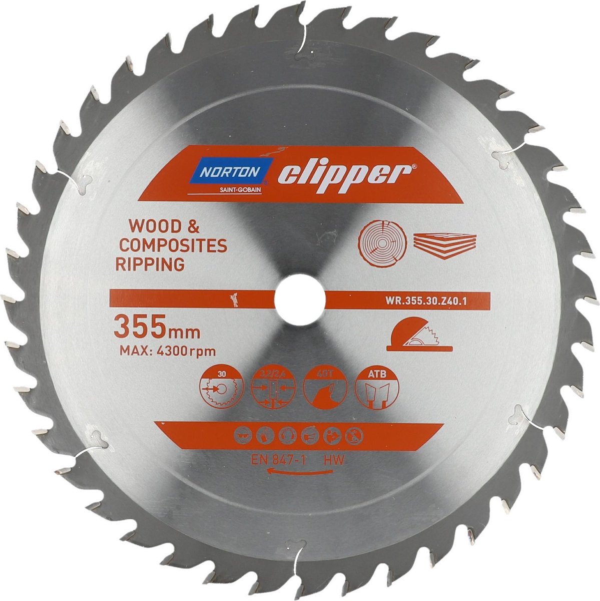 Evolution Power Tools M255TCT-52MS zaagblad voor het zagen van