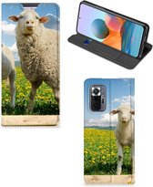 Book Stand Case met foto Xiaomi Redmi Note 10 Pro Telefoon Hoesje Schaap en Lammetje