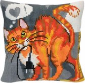 Kruissteekkussen om te borduren - Collection D'art - SLY CAT - 40 x 40 cm