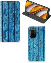 Telefoonhoesje Xiaomi Mi 11i | Poco F3 Magnet Case Wood Blue
