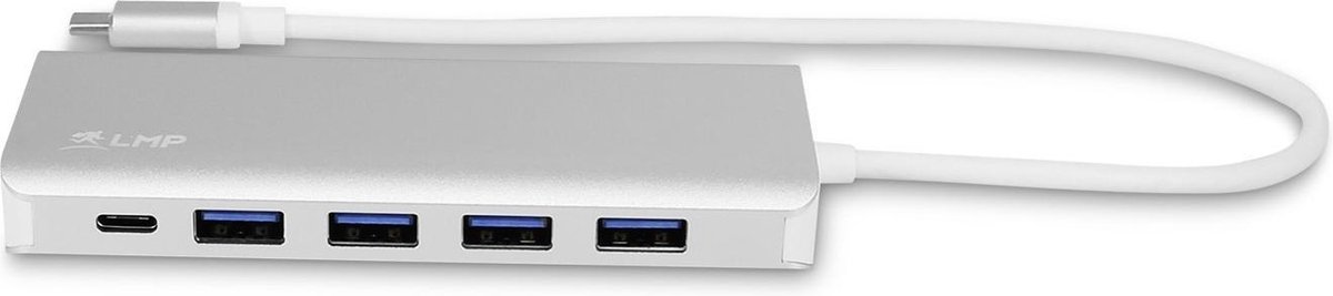 LMP - USB-C Hub - 7-poorts USB-C Hub met 3x USB-C, 4x USB - Zilver