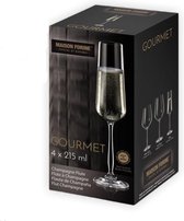 Champagne/flute glazen GOURMET 215 ml kristalglas set van 4-Maison Forine