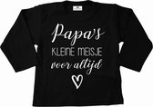 Shirt meisje-papa's kleine meisje voor altijd-zwart-wit-Maat 80