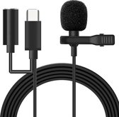 Professionele microfoon voor iPhone, iPad - Lavalier Clip On systeem - Met koptelefoon aansluiting - Lightning Aansluiting - 1.5 meter kabel - Zwart