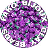 Fako Bijoux® - Klei Kralen Druiven Paars - Figuurkralen - Polymeer Kralen - Kleikralen - 10mm - 100 Stuks