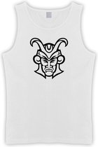 Witte Tanktop sportshirt met Zwarte “ Loki Logo “ Print Size S