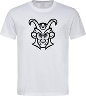 Wit T-shirt met Zwarte “ Loki Logo “ print maat L