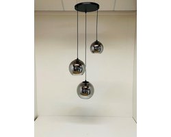 Hanglamp Smoking Glass - 3-lichts - Smoke Glas - 3 bollen - Rookglas