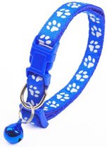Kattenhalsband met belletje - verstelbaar - Blauw