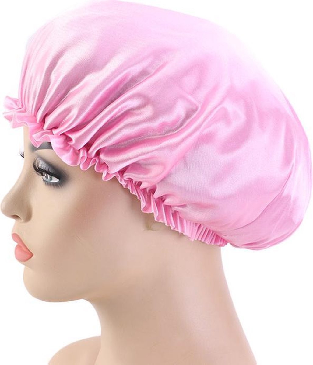 Slaapmuts - Haarverzorging - Dames slaapmuts - Soft Bonnet slaapmuts - Satijnen slaapmuts - Satijn bonnet - Bonnet - Nachtmuts - Sleep cap – Roze