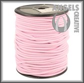 Koord elastiek 3 mm licht roze, 100 cm
